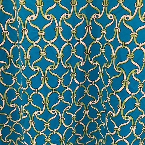 Barbara Gerwit Blue and Green Print 3/4 Sleeve Dress Size Small - Picture 6 of 7